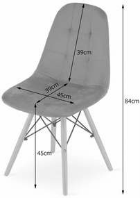 Reducere Scaun de masa din catifea gri DUMO calitate II.