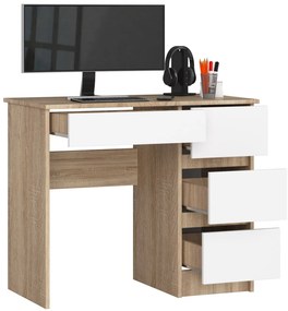 Masă PC Benicio II (Stejar sonoma + Alb) (D). 1069637