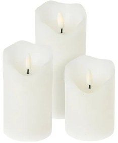Set de lumânări cu LED-uri Wick flame 3 buc,  alb