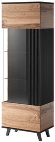 Corp depozitare Random W1 stejar wotan/negru - L60 x A40 x h182 cm