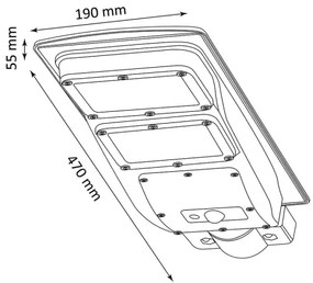 Lampă stradală solară LED STREET 2xLED/6W/3,2V IP65 cu senzor și DO