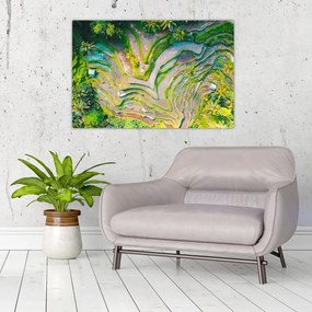 Tablou cu lanuri de orez din privire de sus (90x60 cm)