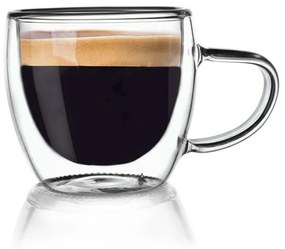 Cană Orion din sticlă cu perete dublu,  110 ml, XS