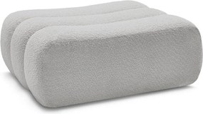 Taburet gri deschis cu tapițerie din țesătură bouclé Azra – Bobochic Paris