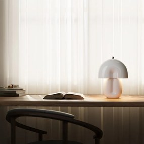 Veioza decorativa LED din ceramica Hope alb lucios