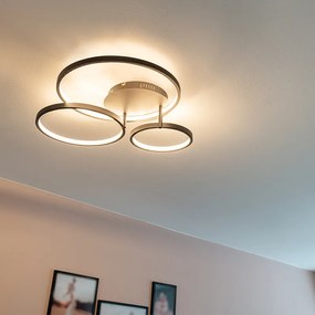 Plafoniera moderna neagra cu LED si dimmer - Rondas