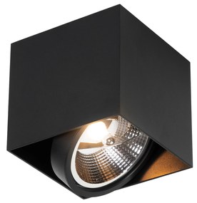 Spotlight de design negru pătrat AR111 - Box