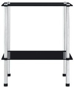 249508 vidaXL Raft cu 2 niveluri, negru, 40 x 40 x 47 cm, sticlă securizată