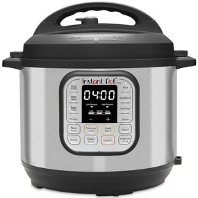 Multicooker Instant Pot DUO 6 112018201, 1000W, 5.7L, 13 programe, 7 functii, Sistem de siguranta, Argintiu/Negru