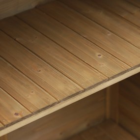 Outsunny Magazie de gradina, casuta din lemn de brad, sopron pentru unelte cu acoperis din bitum impermeabil | AOSOM RO