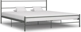 vidaXL Cadru de pat, gri, 200 x 200 cm, metal