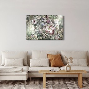 Tablou - Flori pe roata de lemn (90x60 cm)