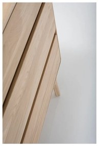 Comodă din lemn masiv de stejar cu 3 sertare Gazzda Fawn