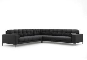 Coltar 6 locuri Bali tapitat/picioare negre – L256 x l256 x h75