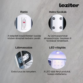 Cabină de duș cu hidromasaj Vital, dimensiune 80x80 cm