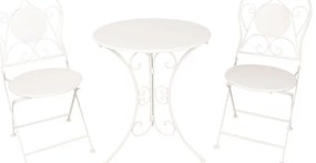 Set masa si 2 scaune bistro, din metal, aspect vintage
