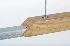 Lustra LED suspendata din metal si lemn Tamur