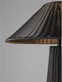 Lampa de podea din ratan sintetic pentru exterior Plom negru
