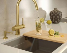 Baterie de bucătărie REA Caren BRUSH GOLD