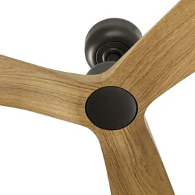 Ventilator de tavan FARO 34360 OUTWOOD L maro/negru d. 150 cm IP44 + telecomandă