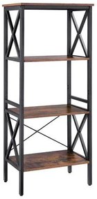 Raft depozitare, raft pe 4 nivele 56 x 34 x 131 cm maro rustic | VASAGLE
