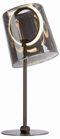 Veioza moderna LED 2700K, sticla, maro fumuriu, Zula