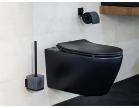 WENKO 71447800 - Suport pentru hârtie igienică VACUUM-LOC QUADRO ED, 14 x 11 cm, negru