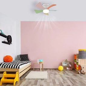 Lustra LED cu ventilator si telecomanda HINES multicolor