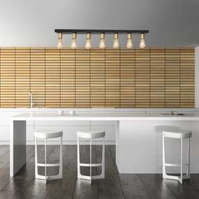 Plafonieră FILO 7xE27/60W/230V neagră/aurie