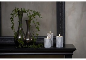 Lumânare cu LED din beton Star Trading Flamme Marble, înălțime 15 cm