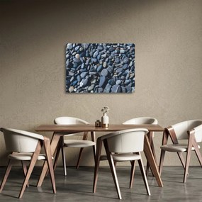 Tablou pe sticlă cu pietre pe plajă (70x50 cm)