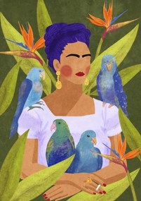 Ilustrație Frida and birds, Raissa Oltmanns