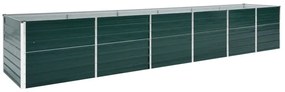 vidaXL Strat înălțat de grădină, verde, 480x80x77 cm, oțel galvanizat