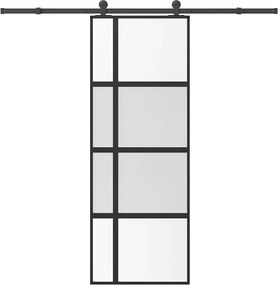 vidaXL Ușă glisantă cu set de feronerie sticlă temperată și aluminiu