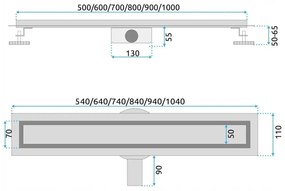 Rea Neox Pro rigola liniara 60 cm crom REA-G5807