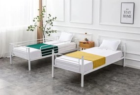 Pat supraetajat metalic Bunky alb - 90 x 200 cm