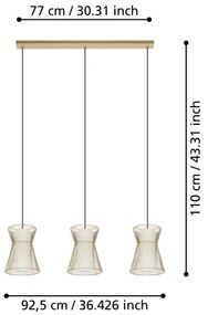 Lustră pe cablu MASETA 3xE27/40W/230V aurie Eglo 99636