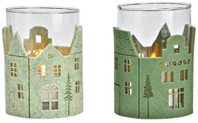 Sfesnic din sticla GREEN HOUSES 13 cm verde - diverse variante