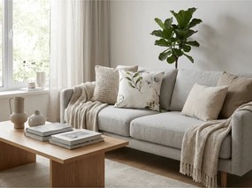 Set 2 huse decorative pentru perne din microfibra KARDA 45x45 cm, alb