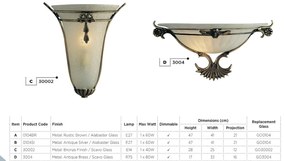 Aplica perete clasica design traditional Olympia maro rustic 0104BR SRT