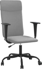 vidaXL Scaun de birou reglabil în înălțime, gri deschis, textil