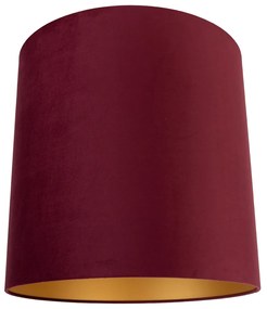 Abajur din catifea roșie 40/40/40 cu interior auriu