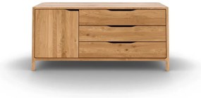 Comodă în culoare naturală joasă din lemn de stejar 140x64 cm Twig – The Beds
