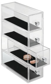 Organizator cu 4sertare iDesign Clarity, înălțime 25,5 cm
