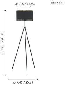 Eglo 99279 - Lampadar ESTEPERRA 1xE27/40W/230V
