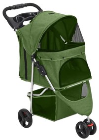 vidaXL Cărucior pliabil pentru câini verde 80x46x98 cm țesătură Oxford