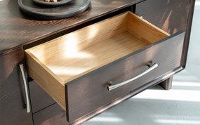 Comodă lemn masiv nuc Cooper, 160 × 42,5 × 78 cm