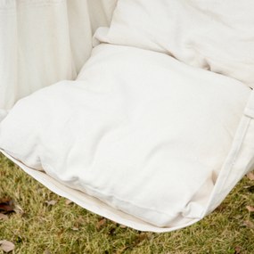 Outsunny Fotoliu suspendat exterior scaun-hamac cu 2 perne, interior și exterior, din țesătură bumbac amestec, crem | Aosom Romania