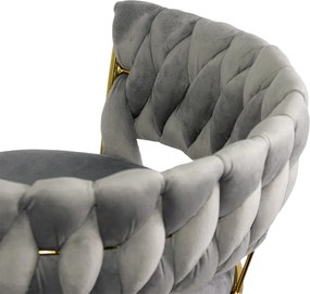 Scaun Bar Catifea Gri ABS 118 - Modern, Elegant, Reglabil