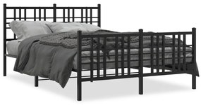376339 vidaXL Cadru pat metalic cu tăblie de cap/picioare, negru, 120x190 cm